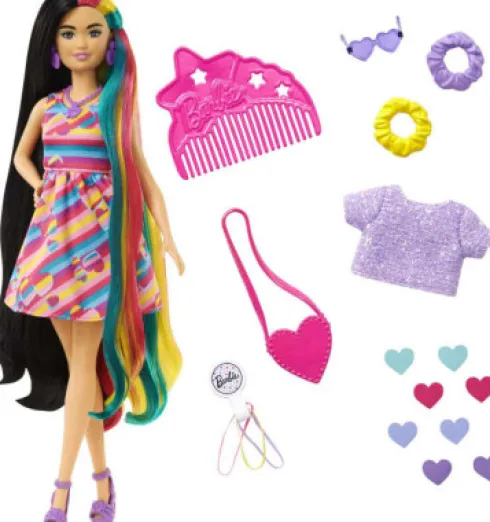 Barbie - Totally Hair - Dukke Med Hjertetema