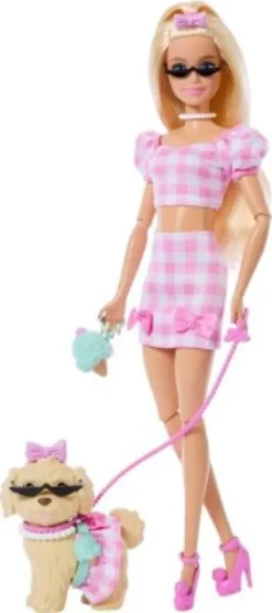 Barbie - Twinning Looks - Dukke Og Hund - Sløjfer