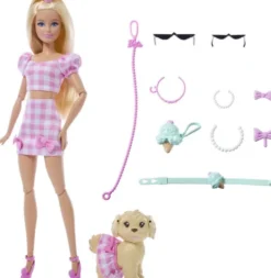 Barbie - Twinning Looks - Dukke Og Hund - Sløjfer