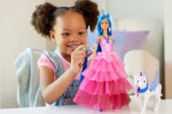 Barbie - Unicorn Princess Dukke Og Enhjørning Legesæt - 65Th Anniversary