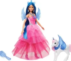 Barbie - Unicorn Princess Dukke Og Enhjørning Legesæt - 65Th Anniversary