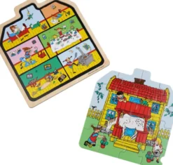 Barbo Toys - Puslespil I Træ - Pippi Langstrømpe - Hus