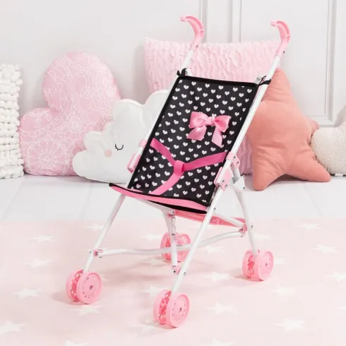 Bayer - Dukke Klapvogn - Sort Og Pink