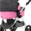 Bayer - Dukkevogn Med Drejejul Og Taske - City Max - Sort Og Pink
