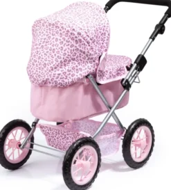 Bayer - Dukkevogn Med Kaleche Indkøbskurv - Trendy - Pink