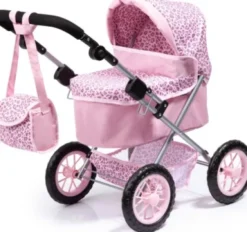 Bayer - Dukkevogn Med Kaleche Indkøbskurv - Trendy - Pink