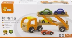 Biltransport Legetøj I Træ Med 4 Træbiler - Viga