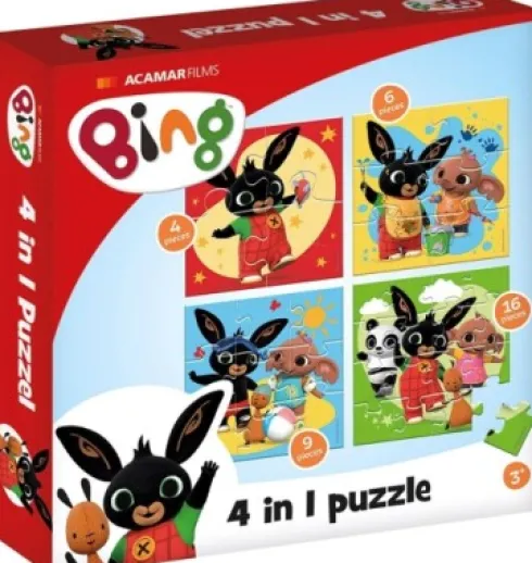 Bing Kanin - 4-I-1 - Puslespil - 4+6+9+16 Brikker