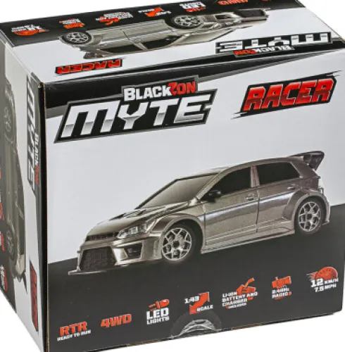 Blackzon - Myte R Race R/C Car - Samlet - Grå - 1:43 - 548101