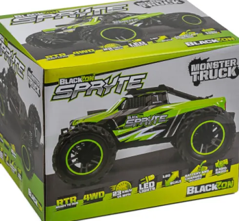 Blackzon - Rc Monster Truck Bil - Spryte Mt 1/20 4Wd - Grøn