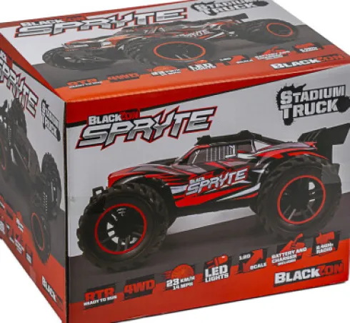 Blackzon - Rc Stadium Truck Bil - Spryte St 1/20 4Wd - Rød