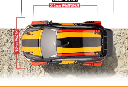 Blackzon - Vyper Rx Turbo 4Wd 2S R/C Car - Rød Orange - 1:16 - 540283