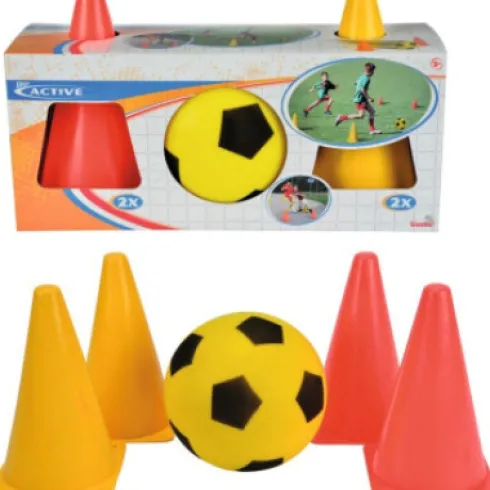 Blød Gul Fodbold Og Keglesæt - Simba Toys