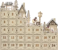 Bloomingville - Richie Julekalender Med Lys - Natur - Krydsfiner