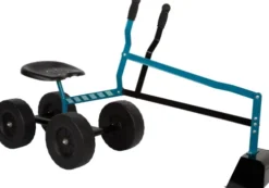 Blue Excavator With Wheels