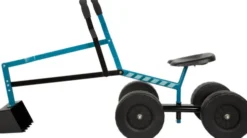 Blue Excavator With Wheels