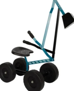 Blue Excavator With Wheels