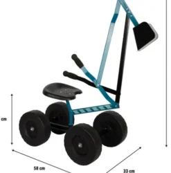 Blue Excavator With Wheels
