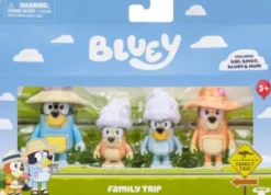 Bluey - Family Trip - Figur 4-Pak - Familie Telt-Tur