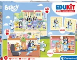 Bluey Puslespil Og Vendespil - Edukit 4-I-1 - Clementoni