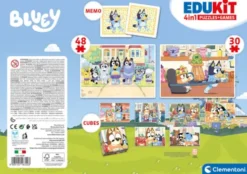 Bluey Puslespil Og Vendespil - Edukit 4-I-1 - Clementoni