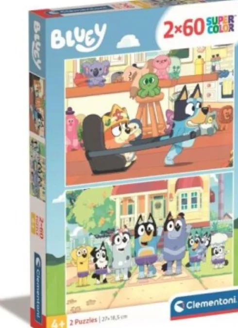Bluey Puslespil - Super Color - 2X60 Brikker - Clementoni