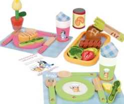 Bluey - Wooden Dine With Bluey - Legemad Sæt I 32 Dele