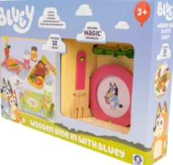 Bluey - Wooden Dine With Bluey - Legemad Sæt I 32 Dele