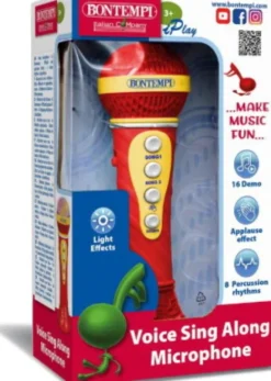 Bontempi - Karaoke Mikrofon Med Lyseffekt Og 16 Sange