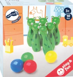 Bowlingsæt Til Børn - Frøer - Træ - Small Foot