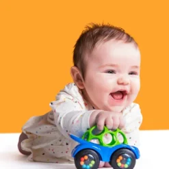Bright Starts - Legetøjsbil, Rattle & Roll Buggie?, Blå - Bs-81559