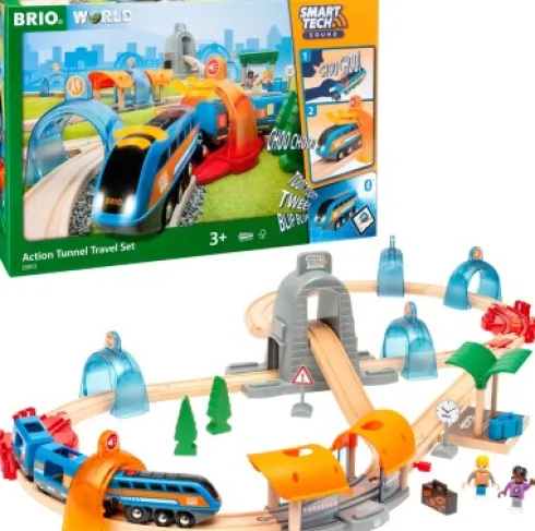 Brio - Togbane - Smart Tech Sound Action Tunnel Sæt - 33972