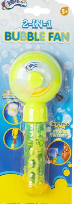Bubbletastic - Bubble Fan - 2-I-1 Sæbebobleblæser - Assorteret