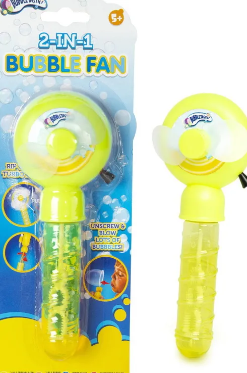 Bubbletastic - Bubble Fan - 2-I-1 Sæbebobleblæser - Assorteret