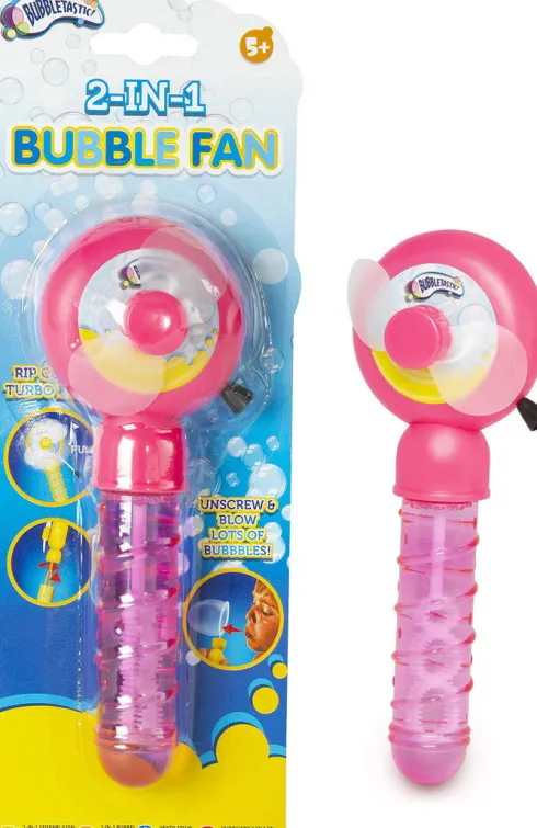 Bubbletastic - Bubble Fan - 2-I-1 Sæbebobleblæser - Assorteret