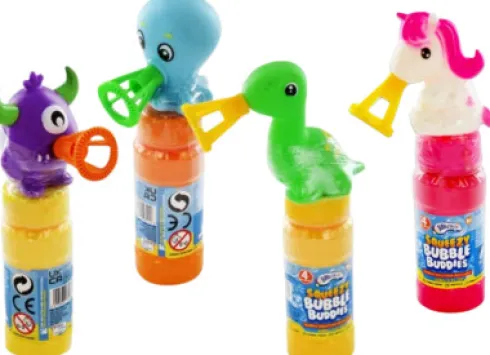 Bubbletastic - Squeezy Bubble Buddies - Klemmedyr - Assorteret