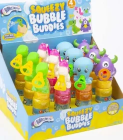 Bubbletastic - Squeezy Bubble Buddies - Klemmedyr - Assorteret