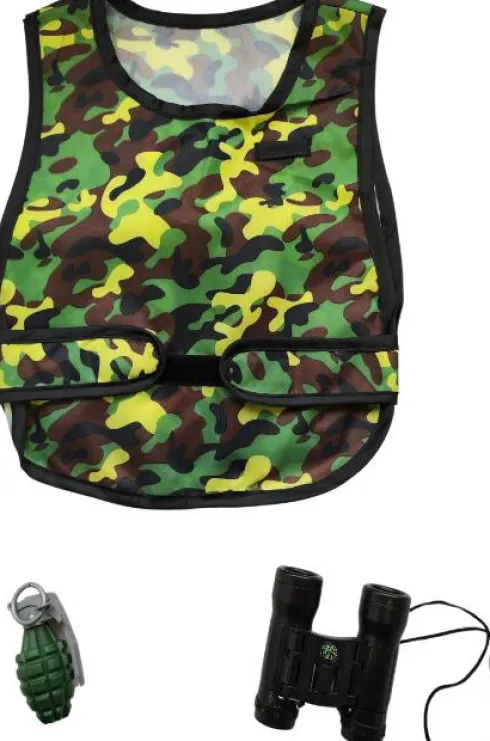 Camouflagevest Med Håndgranat & Kikkert - Legetøj