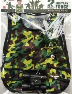 Camouflagevest Med Håndgranat & Kikkert - Legetøj