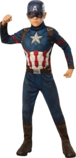 Captain America Kostume Til Børn - Marvel Avengers - 116 CM