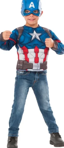 Captain America Kostume Til Børn - Marvel - 8-10 År