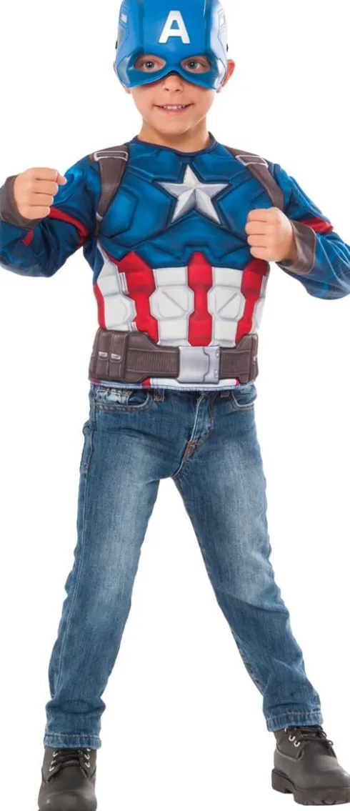 Captain America Kostume Til Børn - Marvel - 8-10 År