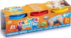 Carioca Baby - Modellervoks - Blå, Rød Og Gul - 3X75 G