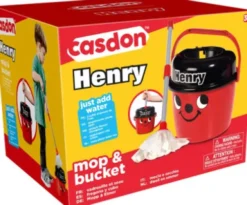 Casdon Henry - Rengøringslegetøj - Moppe Og Spand - Rød