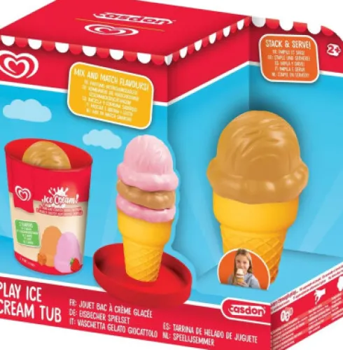 Casdon - Play Ice Cream Tub - Strawberry & Caramel - Is Legemad