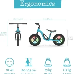 Chillafish - Glow 10'' Balance Bike With Light Up Wheels - Sky - Cpch02Sky