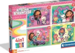 Clementoni - Gabby's Dollhouse Puslespil - 4-In-1 Super Color