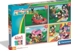 Clementoni - Mickey Mouse Club House Puslespil - 4-In-1 Super Color