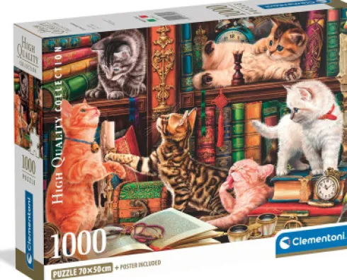 Clementoni - Nysgerrige Knurhår - Katte Puslespil - 1000 Brikker