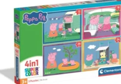 Clementoni - Peppa Pig Puslespil - 4-In-1 Super Color